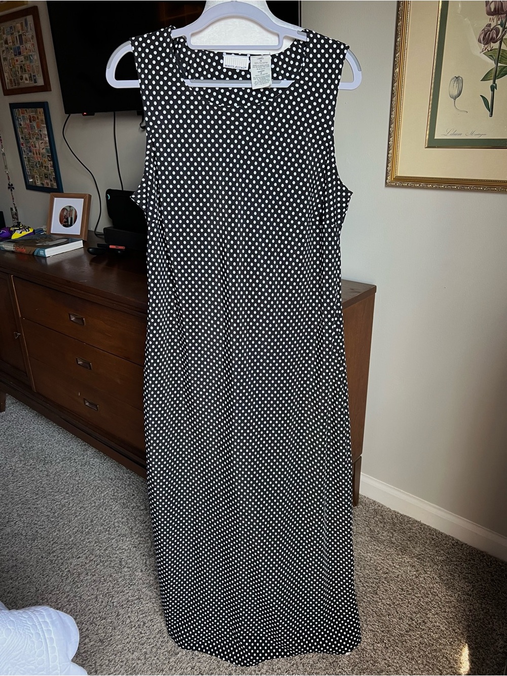 White Stag Black and White Polka Dot Maxi Dress